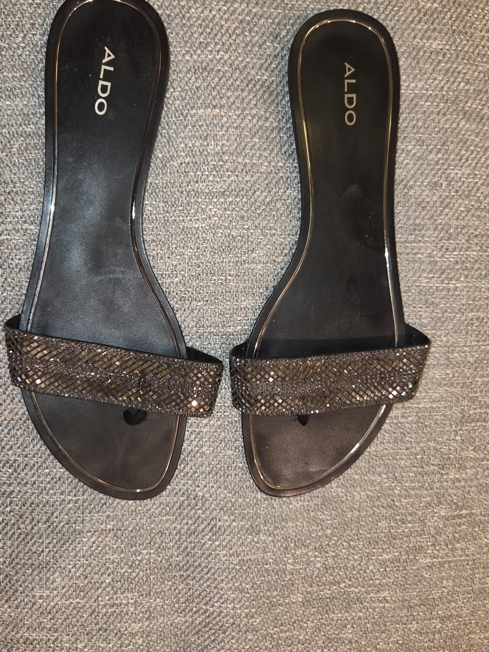 ALDO Women’s Brown Embellished Slide Sandals